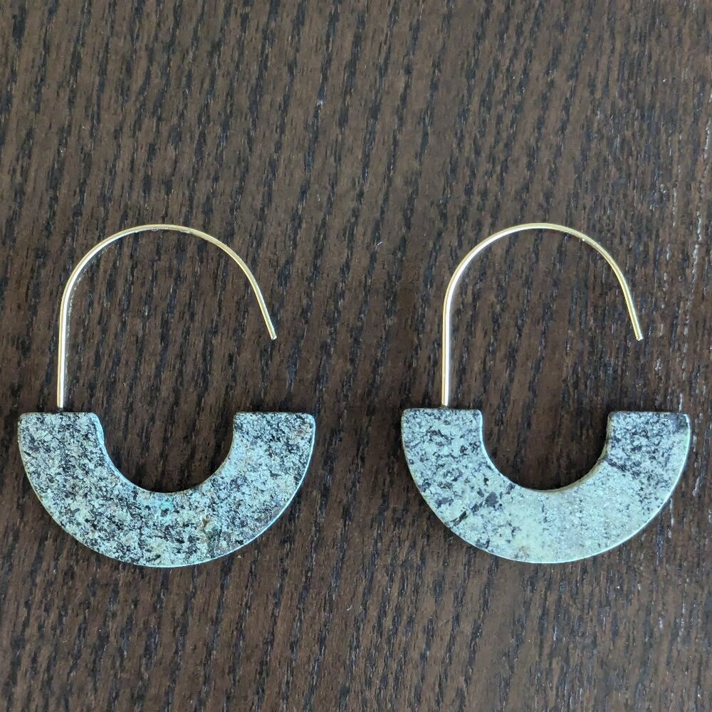 Crescent hoops stone earrings - Anthropologie